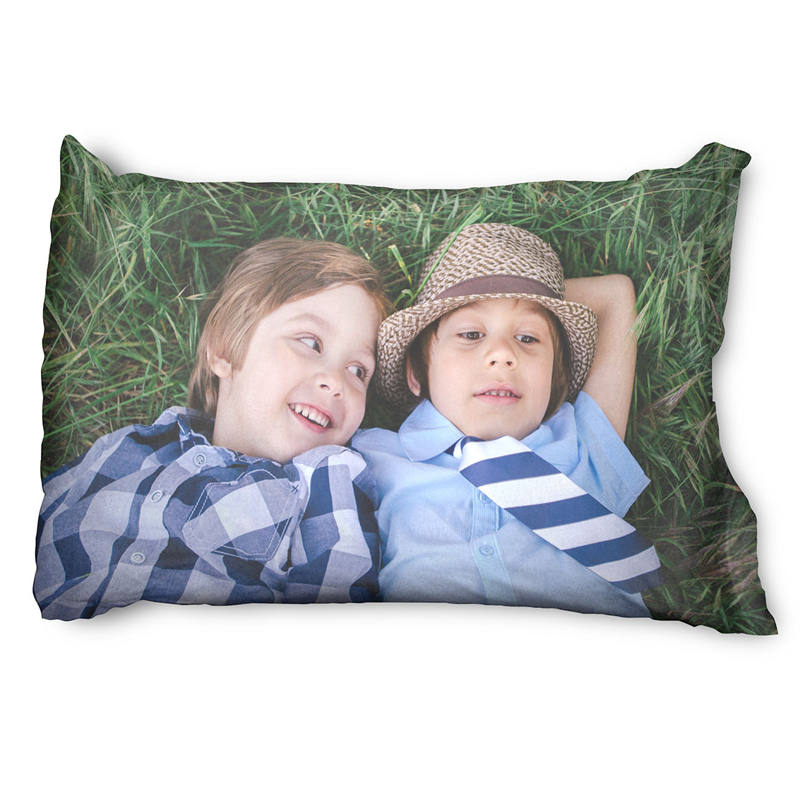 Personalised Photo Pillowcase Cushion Pillow Case Cover with Insert up to 3 pic 