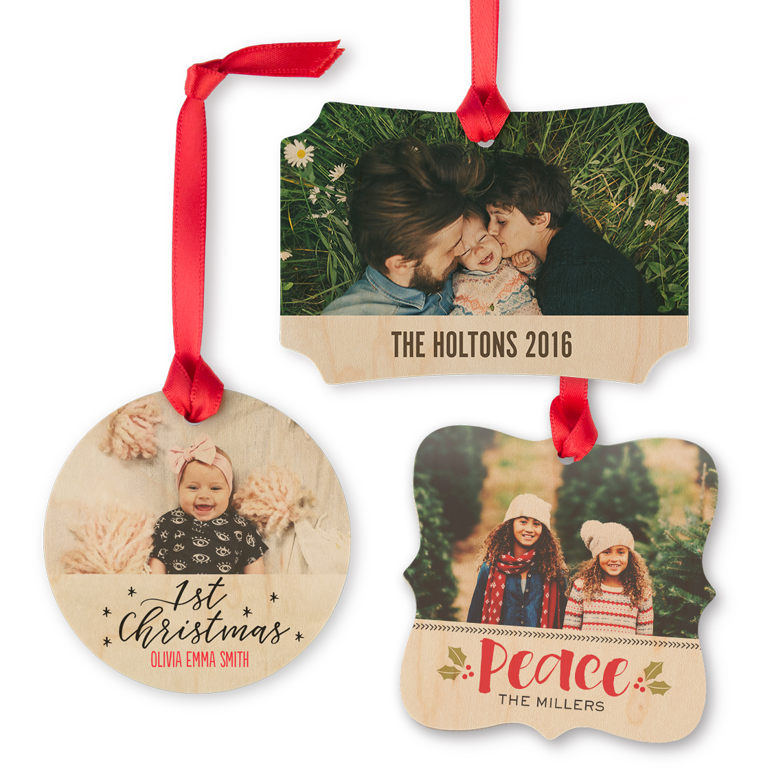 Create Round Maple Photo Christmas Holiday Ornament Snapfish Us