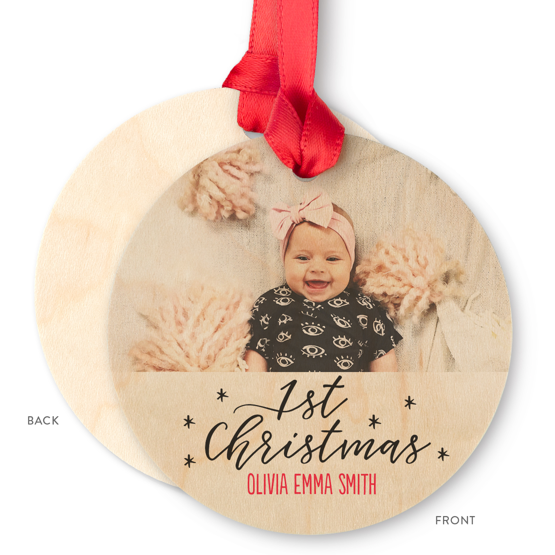 Create Round Maple Photo Christmas Holiday Ornament Snapfish Us