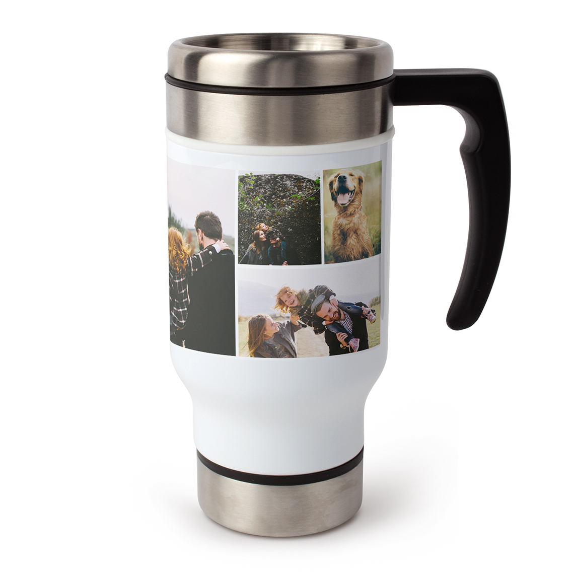 Collage Travel Coffee Mug with Handle, 13 oz. 