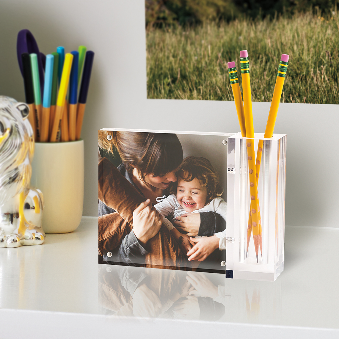 Personalized Acrylic Photo Desk Set Acrylic Deskset Home Gift