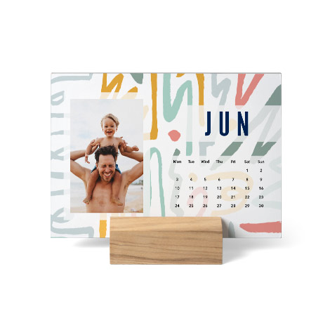 8x6 Wood Block Desk Calendar