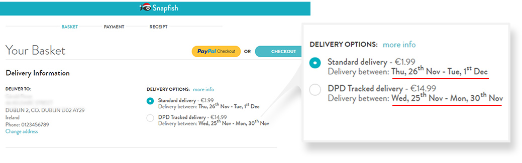 Estimated Delivery Date in the Cart 