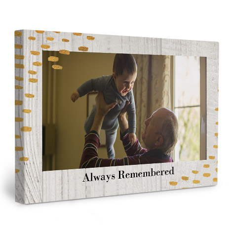 Canvas prints with grandad holding baby 