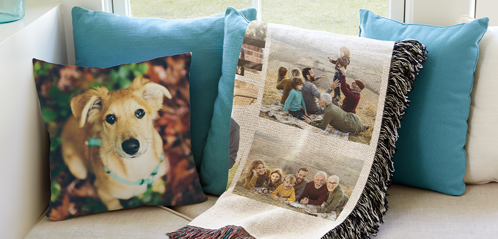 Customize pillows + blankets to keep them near