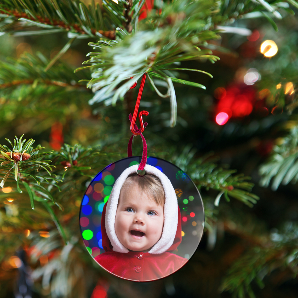 An image of Personalised Photo Ornament | 2.95" x 2.95" - Acrylic Round | By Truprint