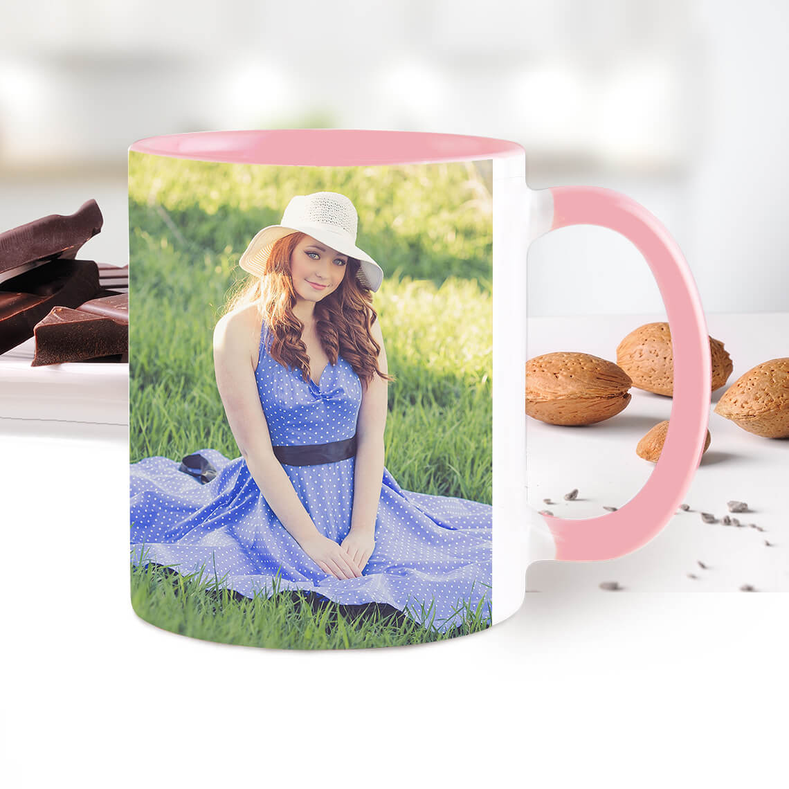 An image of Photo Mug (Pink) Personalised | Pink Coffee Mug 11Oz (330Ml) | By Truprint