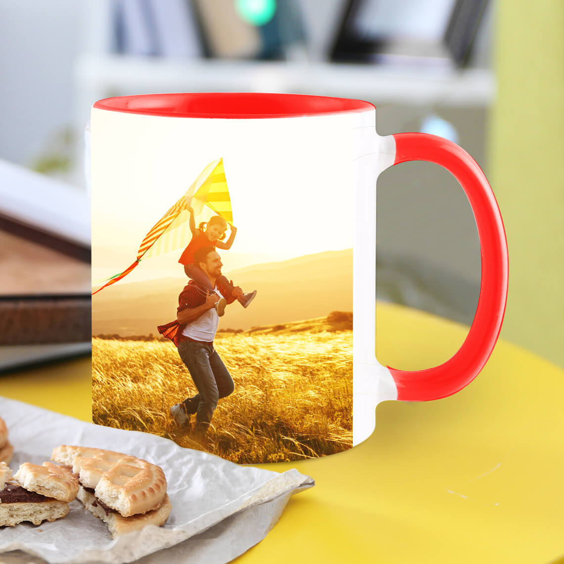 An image of Photo Mug (Red) Personalised | Red Coffee Mug 11Oz (330Ml) | By Truprint